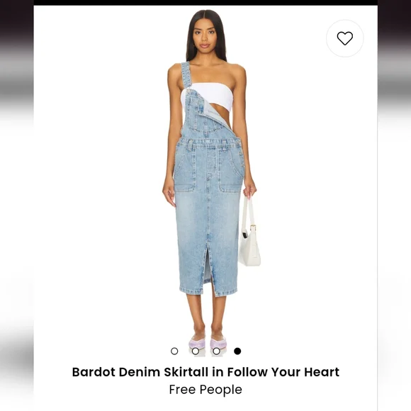 Free People denim overall skirt - Picture 1 of 10